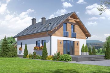  Projekt domu Działoszyce 1w (KRP1825) - projekt domu parterowego z poddaszem - Zdjęcie 2