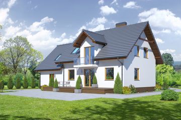  Projekt domu Dukla 19 gg (KRP1827) - projekt domu parterowego z poddaszem - Zdjęcie 2