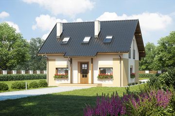  Projekt domu w Michigan (KRN1075) - projekt domu parterowego z poddaszem - Zdjęcie 1