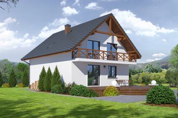  Projekt domu Jaworze nowe k-01 (KRP1835) - projekt domu parterowego z poddaszem - Zdjęcie 2