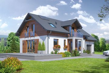  Projekt domu Działoszyce 5 (KRP1839) - projekt domu parterowego z poddaszem - Zdjęcie 1