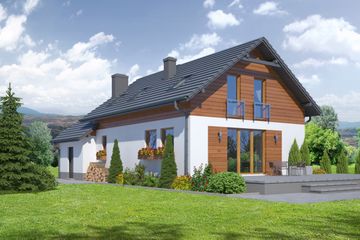  Projekt domu Działoszyce 5 (KRP1839) - projekt domu parterowego z poddaszem - Zdjęcie 2