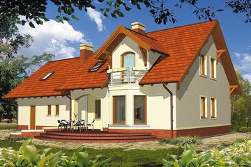  Projekt domu Diuna II ZM1 (WRH1090) - projekt domu parterowego z poddaszem - Zdjęcie 4