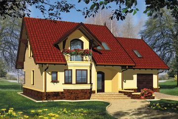  Projekt domu Diuna mix (WRH1069) - projekt domu parterowego z poddaszem - Zdjęcie 2