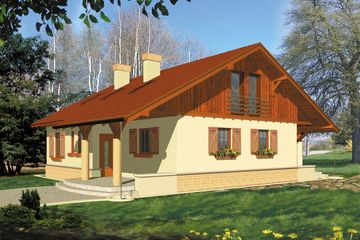  Projekt domu Miłka wersja z poddaszem uzytkowym (WRH1053) - projekt domu parterowego - Zdjęcie 2