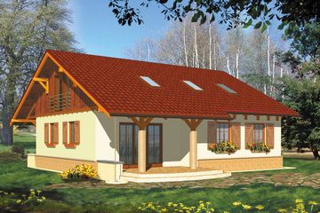  Projekt domu Miłka wersja z poddaszem uzytkowym (WRH1053) - projekt domu parterowego - Zdjęcie 3