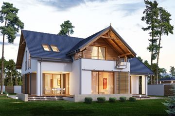  Projekt domu E-167 (WAX1074) - projekt domu parterowego z poddaszem - Zdjęcie 2