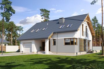  Projekt domu E-167 (WAX1074) - projekt domu parterowego z poddaszem - Zdjęcie 3