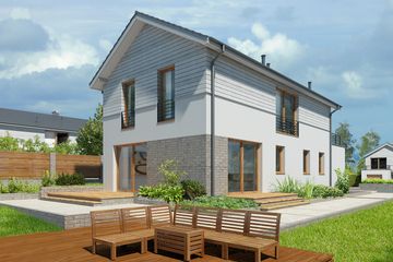 Projekt domu Brunico II LMP345a - z pełnym piętrem dom o powierzchni 129,74 m², dach dwuspadowy - ujęcie 3