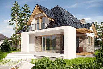  Projekt domu Amira G1 (WRC2606) - projekt domu parterowego z poddaszem - Zdjęcie 2