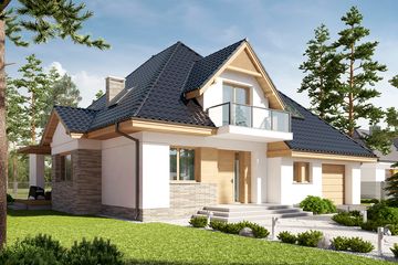  Projekt domu Amira G1 (WRC2606) - projekt domu parterowego z poddaszem - Zdjęcie 3