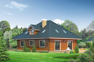  Projekt domu Ciechanów dws (KRP1368) - projekt domu parterowego z poddaszem - Zdjęcie 2