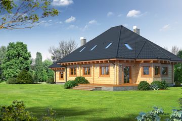  Projekt domu Zagórze 5 (KRP1401) - projekt domu parterowego z poddaszem - Zdjęcie 2