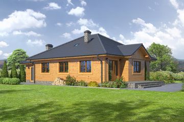  Projekt domu Dębina z garażem 5 dws (KRP1842) - projekt domu parterowego - Zdjęcie 2