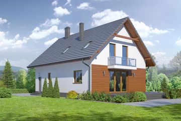  Projekt domu Miłocin 3 (KRP1843) - projekt domu parterowego z poddaszem - Zdjęcie 2