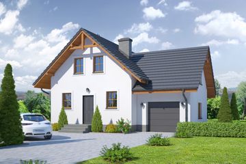  Projekt domu Gładyszów mały m (KRP1844) - projekt domu parterowego z poddaszem - Zdjęcie 1