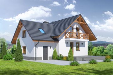  Projekt domu Gładyszów mały m (KRP1844) - projekt domu parterowego z poddaszem - Zdjęcie 2