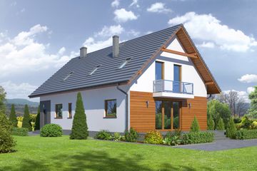  Projekt domu Miłocin 5 (KRP1845) - projekt domu parterowego z poddaszem - Zdjęcie 2