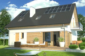  Projekt domu Abc wersja A paliwo stałe (WRD2410) - projekt domu parterowego z poddaszem - Zdjęcie 1