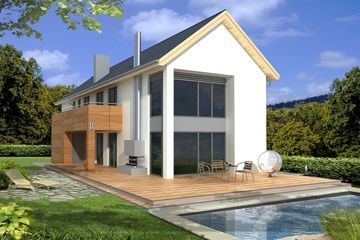  Projekt domu Dakota B 2-garaże (WRD2418) - projekt domu z pełnym piętrem - Zdjęcie 1