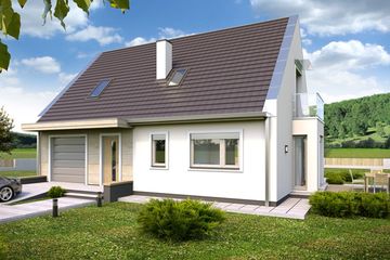  Projekt domu Robin wersja B z wykuszem paliwo stałe (WRD2425) - projekt domu parterowego z poddaszem - Zdjęcie 2