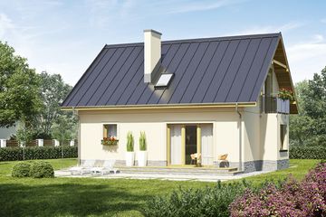  Projekt domu w Pensylwanii 1 (KRN1078) - projekt domu parterowego z poddaszem - Zdjęcie 2