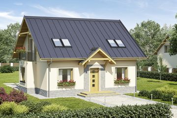  Projekt domu w Pensylwanii 2 (na paliwo stałe) (KRN1079) - projekt domu parterowego z poddaszem - Zdjęcie 1