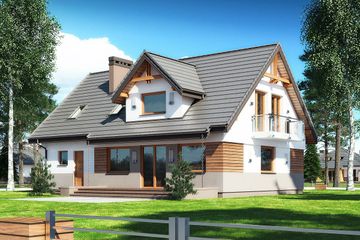  Projekt domu Dżin N (BSB1109) - projekt domu parterowego z poddaszem - Zdjęcie 2