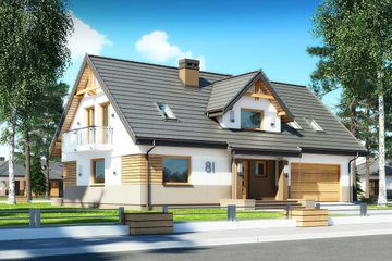  Projekt domu Dżin N 2G (BSB1113) - projekt domu parterowego z poddaszem - Zdjęcie 1