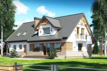  Projekt domu Dżin N 2G (BSB1113) - projekt domu parterowego z poddaszem - Zdjęcie 2