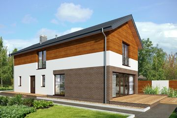 Projekt domu Lincoln LMP347 - z pełnym piętrem dom o powierzchni 147,82 m², dach dwuspadowy - ujęcie 2