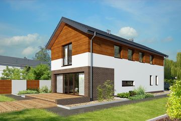 Projekt domu Lincoln LMP347 - z pełnym piętrem dom o powierzchni 147,82 m², dach dwuspadowy - ujęcie 3