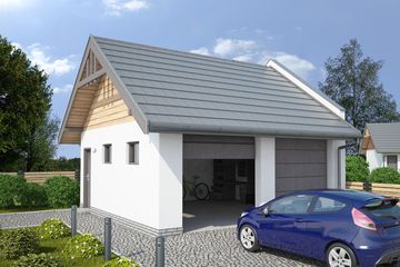  Projekt garażu G330D (SLN2384) - projekt garażu parterowego - Zdjęcie 1