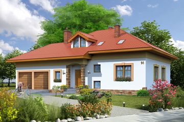  Projekt domu BS-08 dwurodzinny (JGC1003) - projekt domu parterowego z poddaszem - Zdjęcie 1