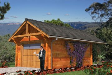  Projekt garażu G-1 z bali (BBD1240) - projekt garażu parterowego - Zdjęcie 1