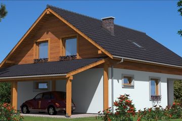  Projekt domu A-135 Dom szkieletowy (BBD1245) - projekt domu parterowego z poddaszem - Zdjęcie 3