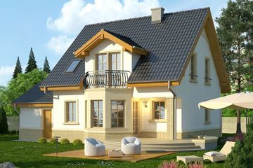  Projekt domu Lira 3 (WRN1296) - projekt domu parterowego z poddaszem - Zdjęcie 2