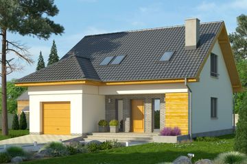  Projekt domu Omega 2 (WRN1299) - projekt domu parterowego z poddaszem - Zdjęcie 1