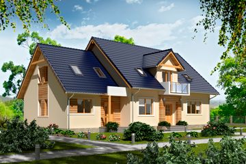  Projekt domu BS-15 dwulokalowy (JGC1009) - projekt domu parterowego z poddaszem - Zdjęcie 2