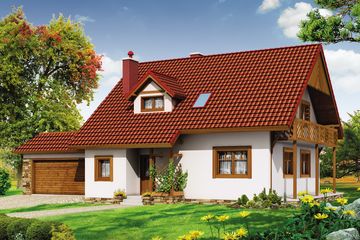  Projekt domu BW-04a (JGC1016) - projekt domu parterowego z poddaszem - Zdjęcie 1