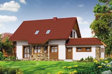  Projekt domu BW-04a (JGC1016) - projekt domu parterowego z poddaszem - Zdjęcie 2