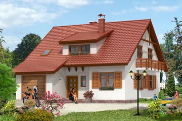  Projekt domu BW-05 (JGC1018) - projekt domu parterowego z poddaszem - Zdjęcie 1