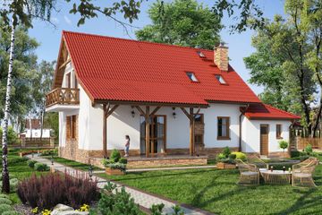  Projekt domu BW-09wariant (JGC1023) - projekt domu parterowego z poddaszem - Zdjęcie 2