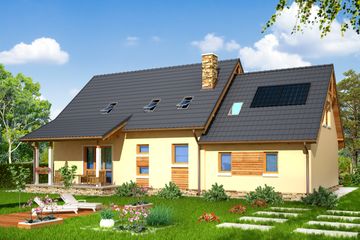  Projekt domu BW-17 z garażem 2 stanowiskowym (JGC1034) - projekt domu parterowego z poddaszem - Zdjęcie 2