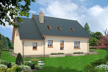  Projekt domu BW-17 z frontem południowym (JGC1035) - projekt domu parterowego z poddaszem - Zdjęcie 2