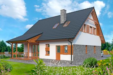  Projekt domu BW-26 (JGC1045) - projekt domu parterowego z poddaszem - Zdjęcie 2