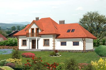  Projekt domu Pandino III Termo (KRH1406) - projekt domu parterowego z poddaszem - Zdjęcie 2