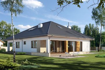  Projekt domu E-174 (WAX1077) - projekt domu parterowego - Zdjęcie 2