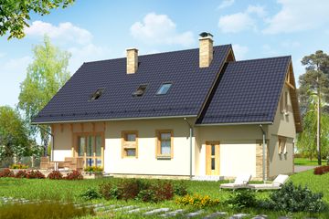  Projekt domu BW-46 (JGC1057) - projekt domu parterowego z poddaszem - Zdjęcie 2