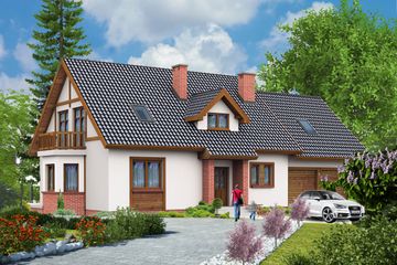  Projekt domu BW-47 (JGC1058) - projekt domu parterowego z poddaszem - Zdjęcie 1